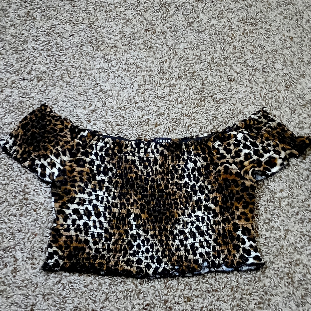 Leopard Forever 21 Crop Top